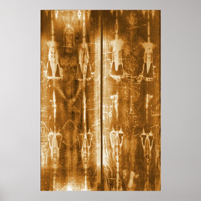 Shroud of Turin Jesus Image Front & Back Poster (Front)