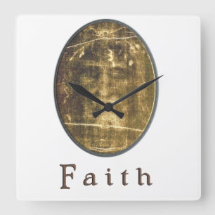 Shroud of Turin Square Wall Clock