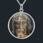 Shroud of Turin Sterling Silver Necklace<br><div class="desc">The Shroud of Turin or Turin Shroud is a length of linen cloth bearing the negative image of a man who is alleged to be Jesus of Nazareth.</div>