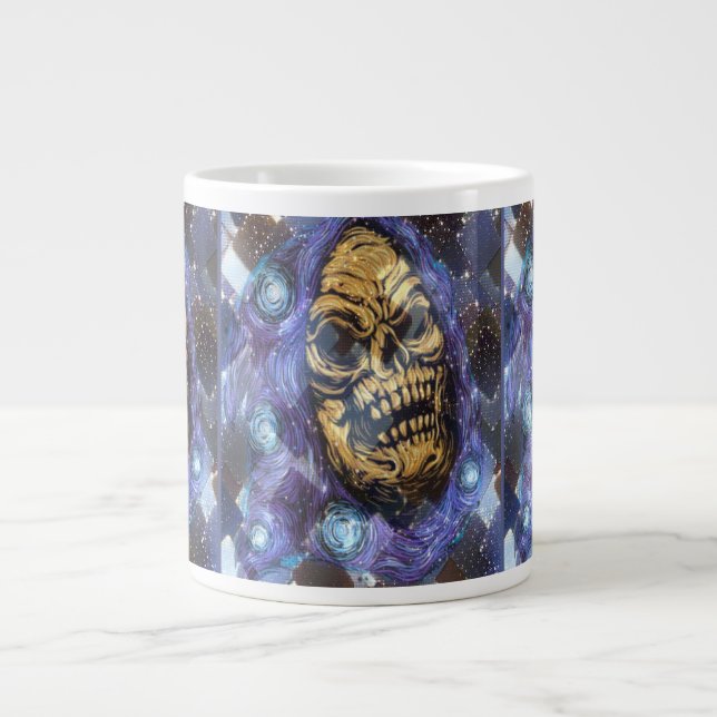 shrouded golden skull large coffee mug (Front)