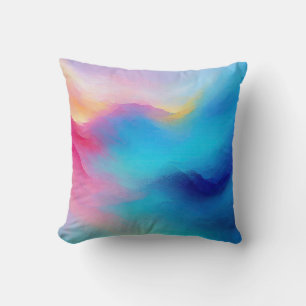 “Shroudglen” Pink and Blue Landscape Seascape. Cushion