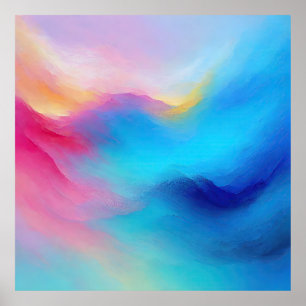 “Shroudglen” Pink and Blue Landscape Seascape.  Poster