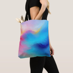 “Shroudglen” Pink and Blue Landscape Seascape. Tote Bag