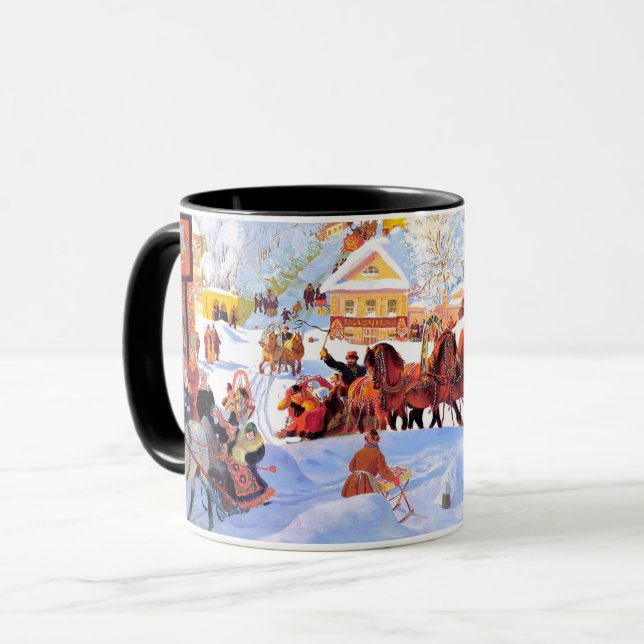 "Shrove-Tide". Russian Art Christmas Gift  Mug (Front Left)