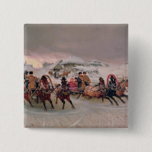 Shrovetide, 1889 15 cm square badge