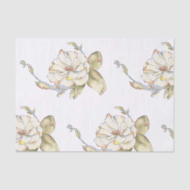 Shrub Rose design on tissue paper (Front)