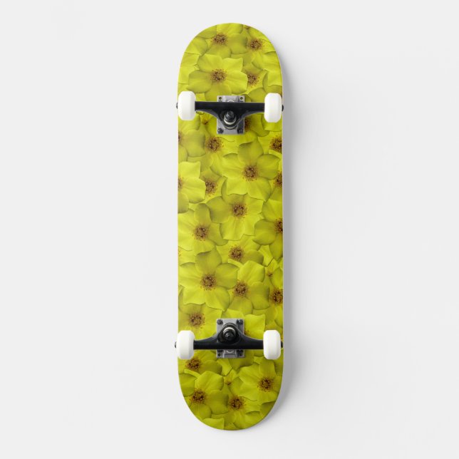 Shrubby Cinquefoil Seamless Pattern Skateboard (Front)