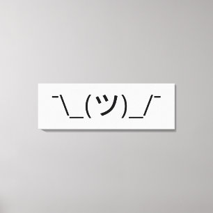 Shrug Emoticon ¯\_(ツ)_/¯ Japanese Kaomoji Canvas Print