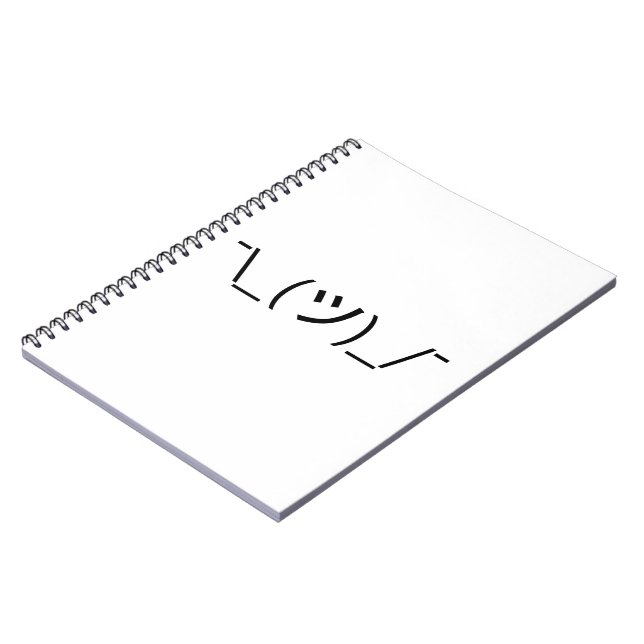 Shrug Emoticon ¯\_(ツ)_/¯ Japanese Kaomoji Spiral Notebook (Left Side)