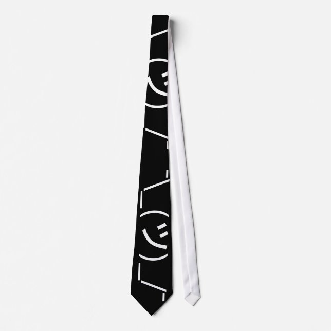 Shrug Emoticon ¯\_(ツ)_/¯ Japanese Kaomoji Tie (Front)