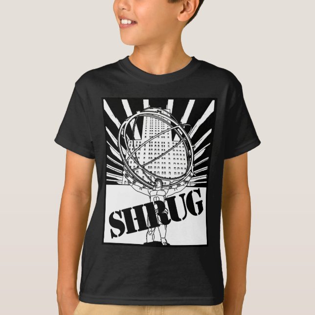 SHRUG Inspired by the Novel Atlas Shrugged T-Shirt (Front)