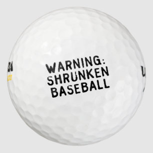 "Shrunken Baseball" golf balls