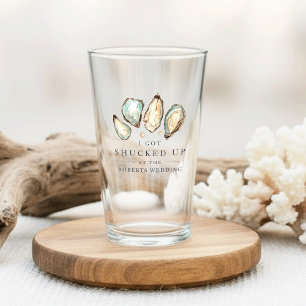 Shucked Up   Coastal Oyster Wedding Favor Glass