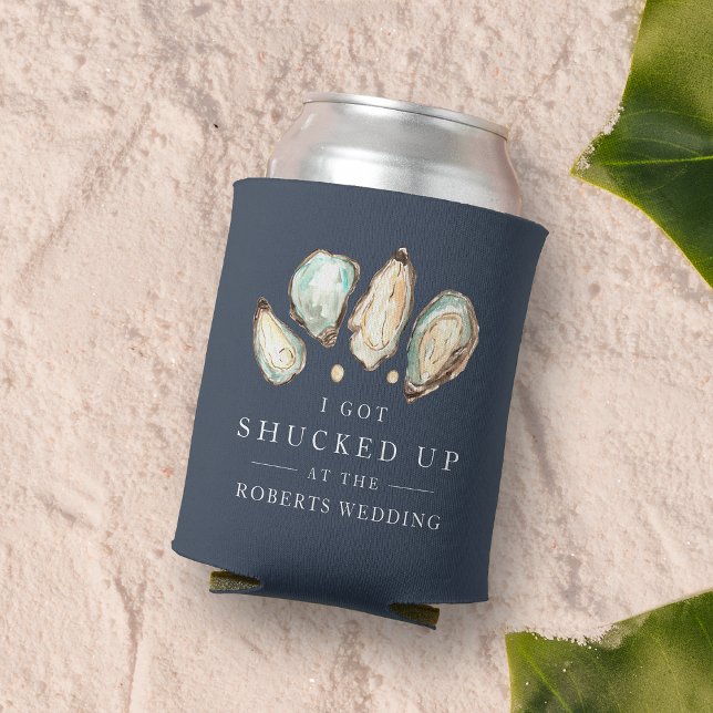 Shucked Up | Coastal Oyster Wedding Favour Can Cooler (Creator Uploaded)