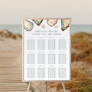 "Shucks" Coastal Oyster Wedding Seating Chart