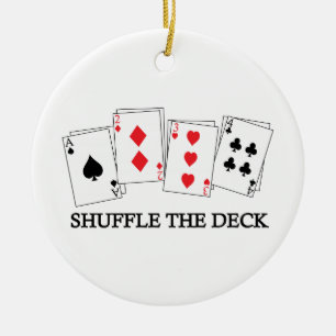 SHUFFLE THE DECK CERAMIC TREE DECORATION