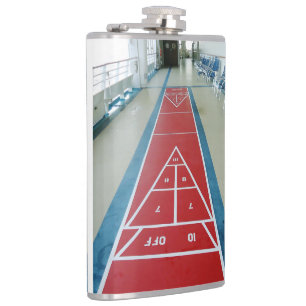 Shuffleboard on Board Hip Flask