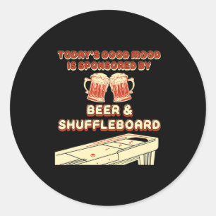 Shuffleboard Player Beer  Classic Round Sticker
