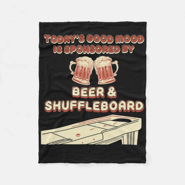Shuffleboard Player Beer  Fleece Blanket (Front)