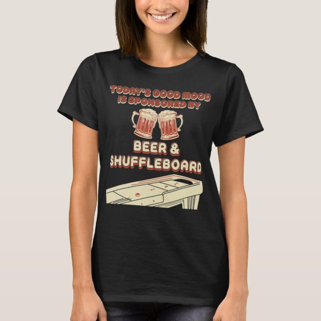 Shuffleboard Player Beer T Shirt  (Front)
