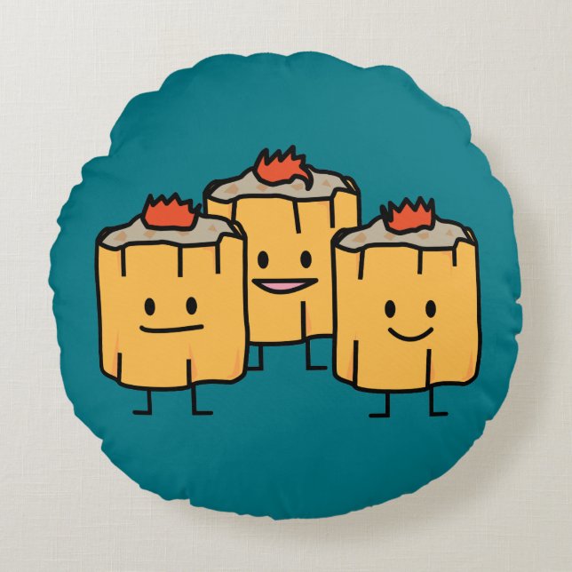 Shumai Chinese Dumplings Dim Sum Dimsum Dumpling p Round Cushion (Front)