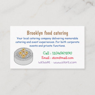Shumai dim sum cartoon illustration business card