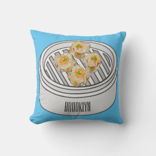 Shumai dim sum cartoon illustration cushion