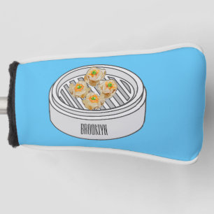 Shumai dim sum cartoon illustration golf head cover