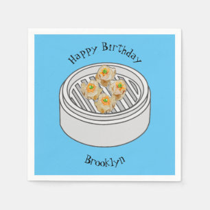 Shumai dim sum cartoon illustration napkin