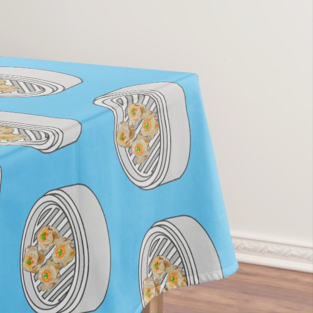 Shumai dim sum cartoon illustration tablecloth (In Situ)