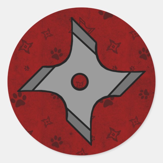 Shuriken Ninja Star In Red Sticker (Front)