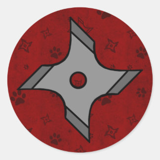 Shuriken Ninja Star In Red Sticker