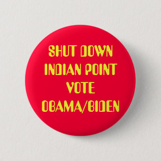 SHUT DOWN INDIAN POINT 6 CM ROUND BADGE