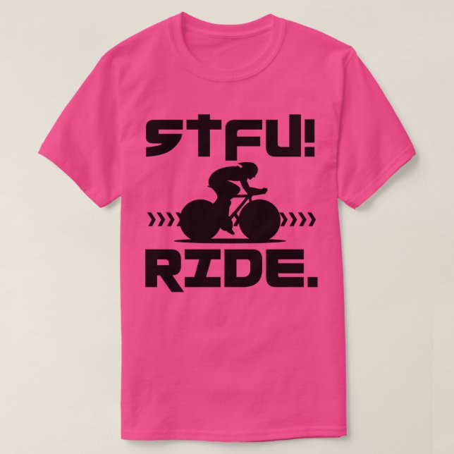 shut the  up stfu road cycle time attack white cyc T-Shirt (Design Front)