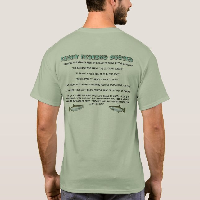 Shut Up And Camp Fishing Quotes T-Shirt (Back)