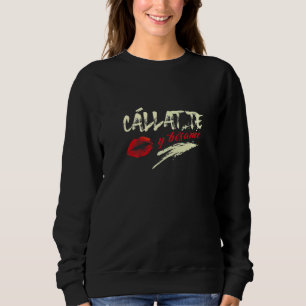 Shut Up And Kiss Me Dress Lips Disc Sweatshirt