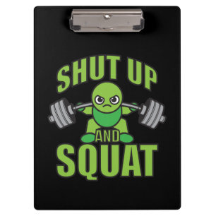 Shut Up And Squat Kawaii Anime Powerlifter Cartoon Clipboard