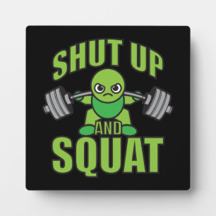 Shut Up And Squat Kawaii Anime Powerlifter Cartoon Plaque