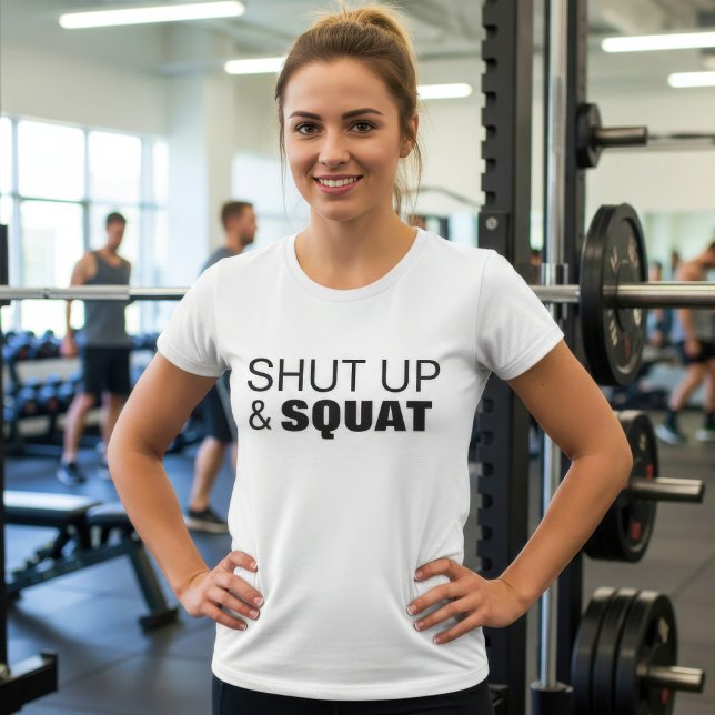 Shut up and squat workout motivation T-Shirt (Creator Uploaded)