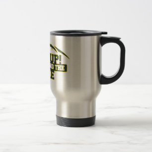 SHUT UP! I'm Watching The Game Green And Gold Foot Travel Mug