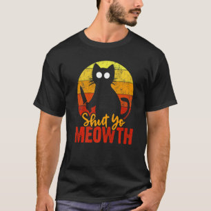 Shut Your Meowth Gory Halloween Cat With Knife Mur T-Shirt