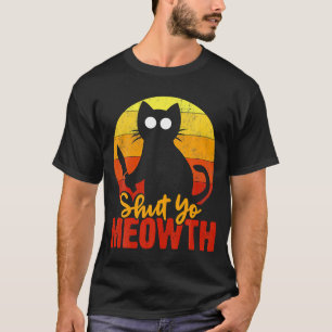 Shut Your Meowth Gory Halloween Cat With Knife Mur T-Shirt