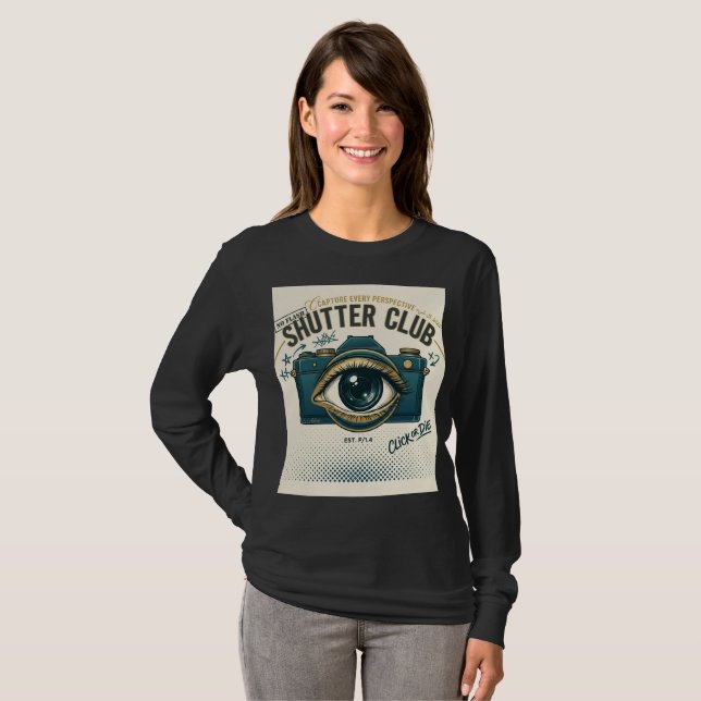 Shutter Club Camera Long Sleeve T-Shirt (Front Full)