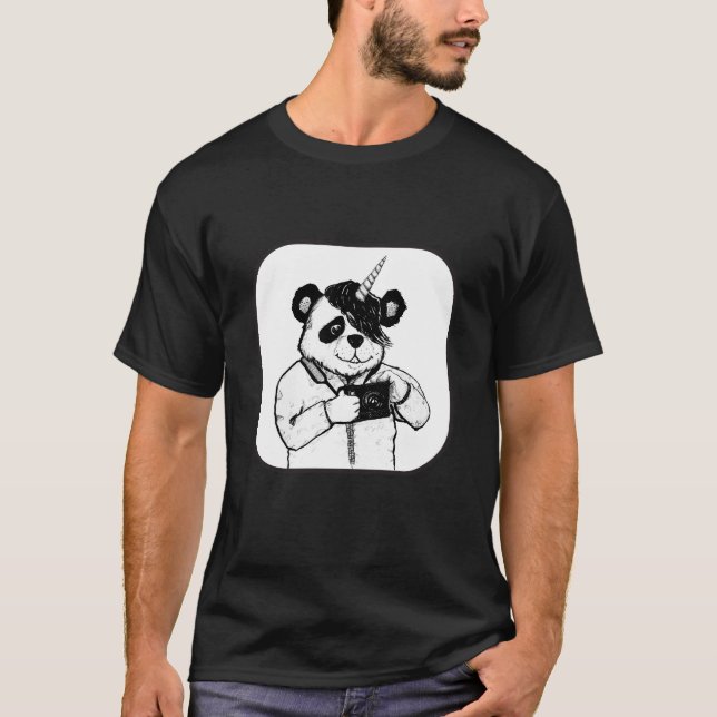 Shutterbug Pandacorn with a camera T-Shirt (Front)