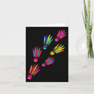 Shuttle Badminton Colourful Players Man Women  Card