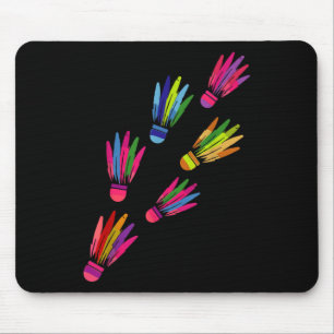 Shuttle Badminton Colourful Players Man Women  Mouse Pad