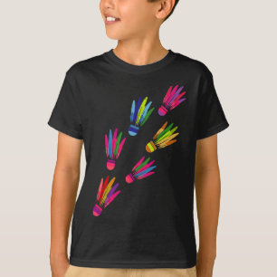 Shuttle Badminton Colourful Players Man Women  T-Shirt