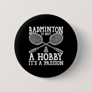 Shuttle Badminton Player 6 Cm Round Badge