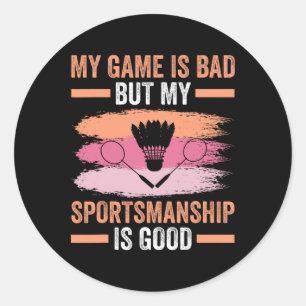 Shuttle Badminton Player 9 Classic Round Sticker