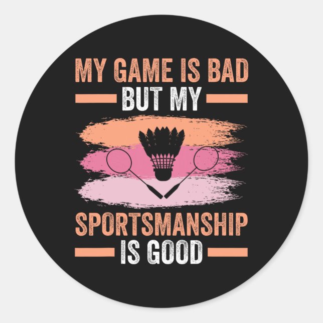 Shuttle Badminton Player 9  Classic Round Sticker (Front)